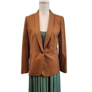 J Crew Parke Heather Camel Wool Blend Preppy Blazer Jacket Women Size 6 GUC